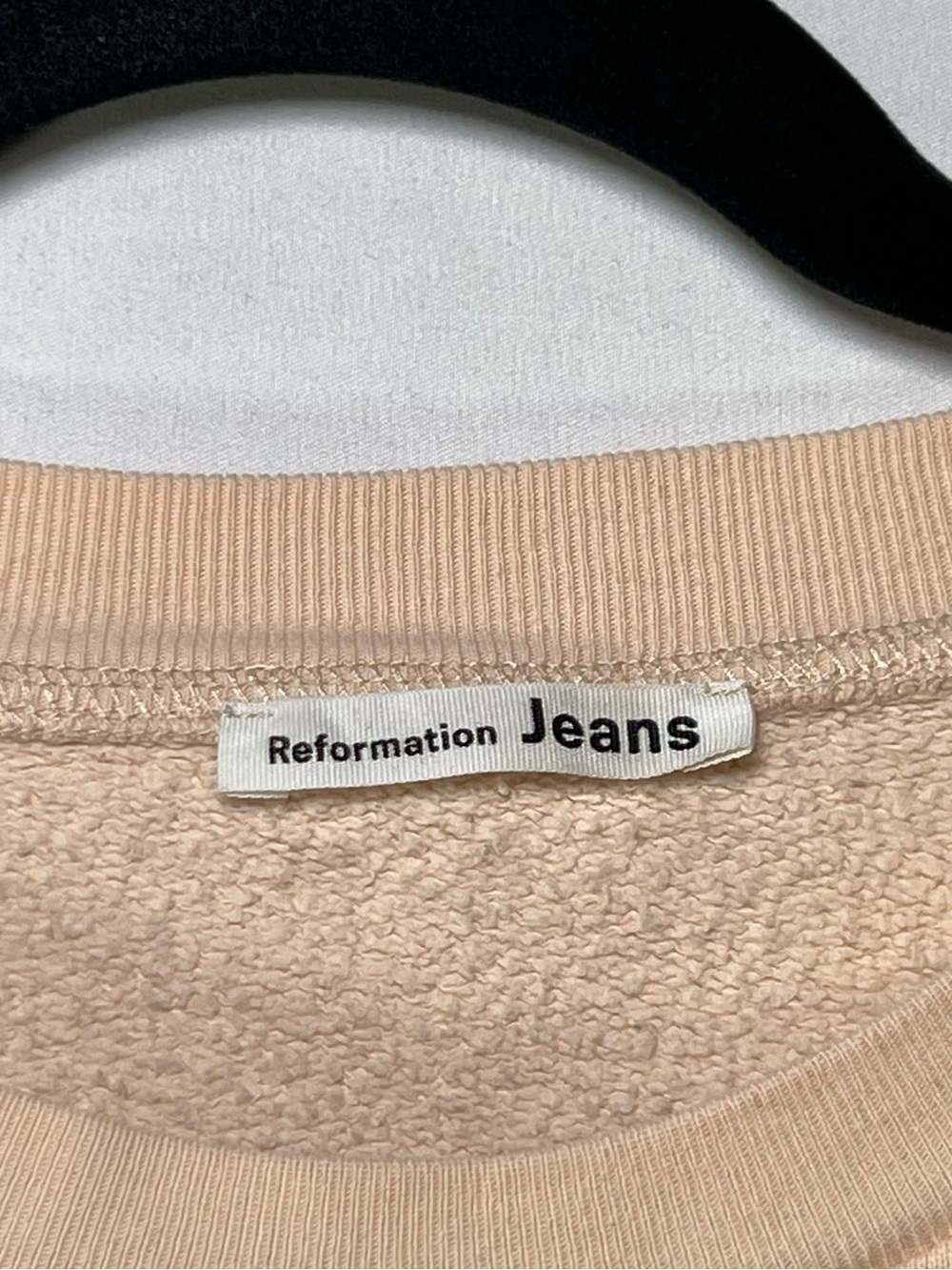 Reformation Jeans Organic Cotton Crewneck Sweatshirt Cream Beige XS - Picture 5 of 15